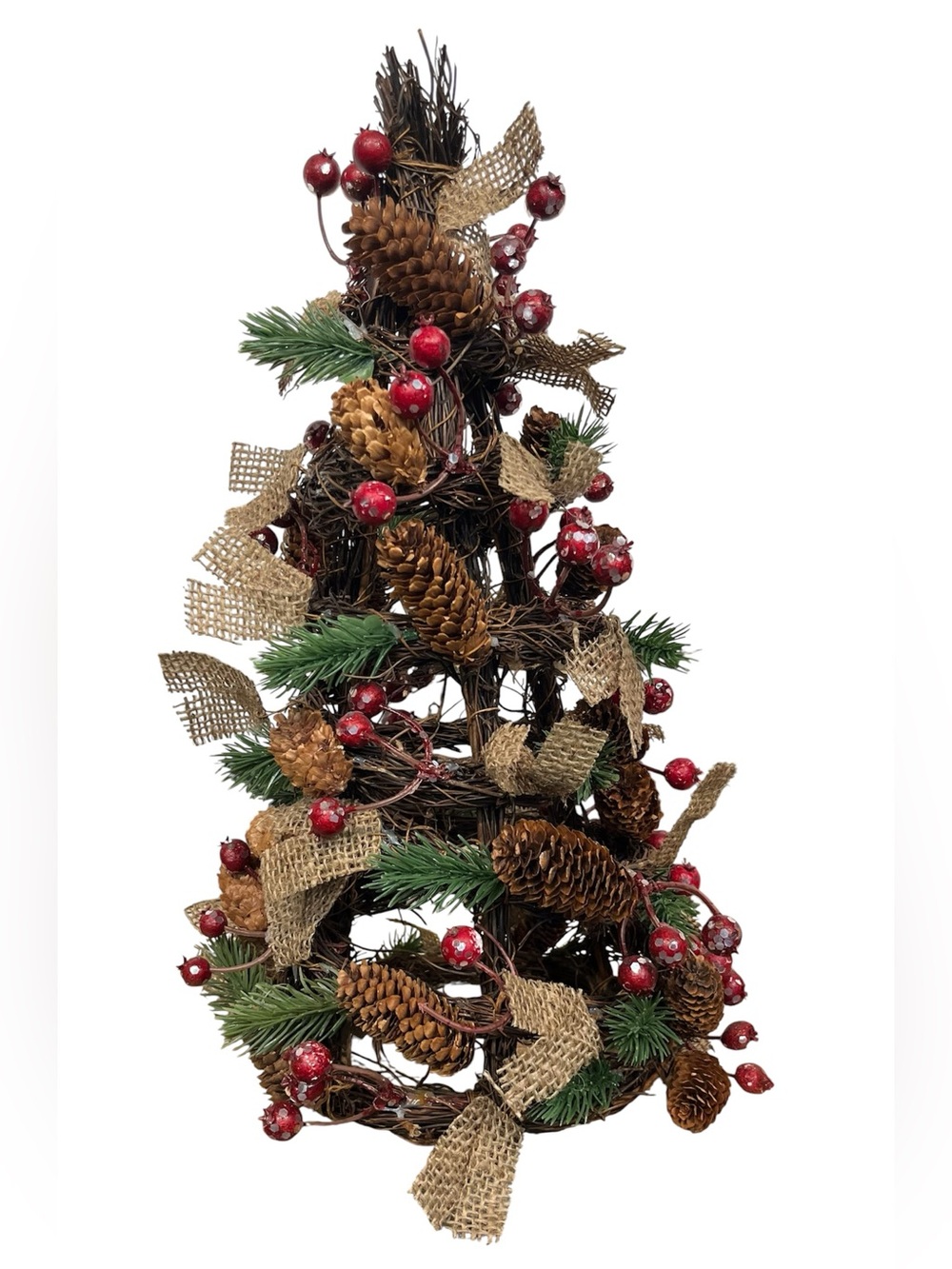 Rustic tabletop decorated tree